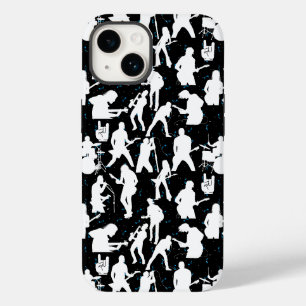 Rock Band Silhouette Pattern.w Black BG Case-Mate iPhone 14 Hülle