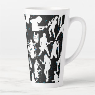 Rock Band Silhouette Pattern.w Black BG Milchtasse