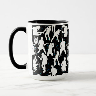 Rock Band Silhouette Pattern.w Black BG Tasse