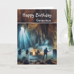 Rock Band spielt Geburtstag von Untergrund Cavern Karte