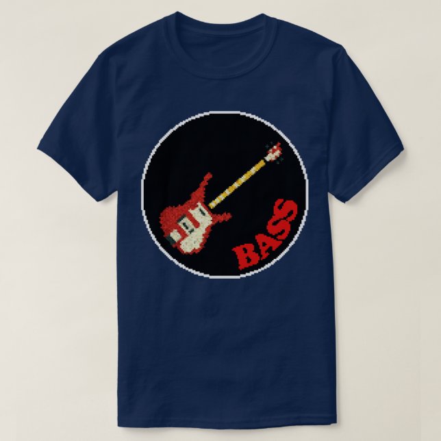 Rock Battle Card Game Bass Icon T-Shirt (Design vorne)