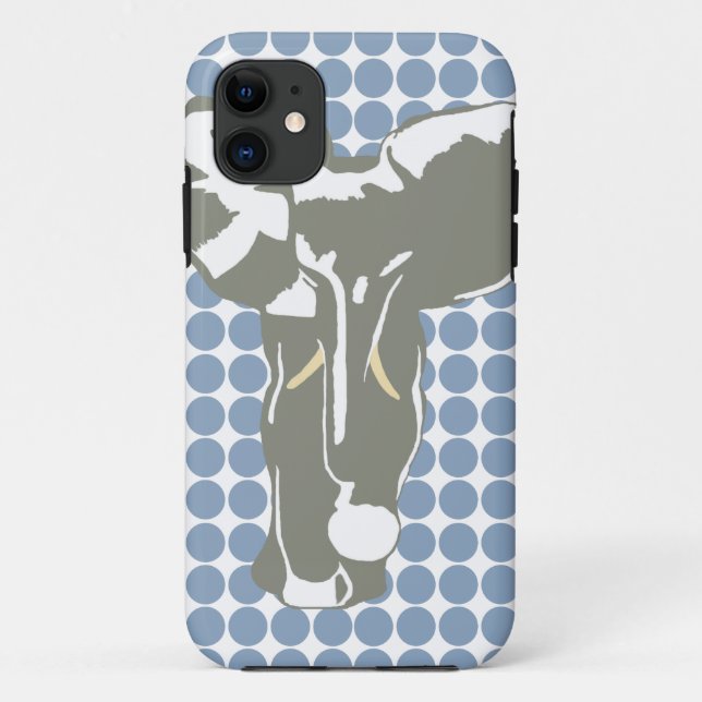 Rock Blue Safari Dot mit Pop Art Elephant Case-Mate iPhone Hülle (Rückseite)