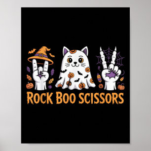 Rock Boo Scheren KatzenHalloween Shirt Kids Game C Poster