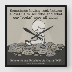 Rock Bottom Quadratische Wanduhr