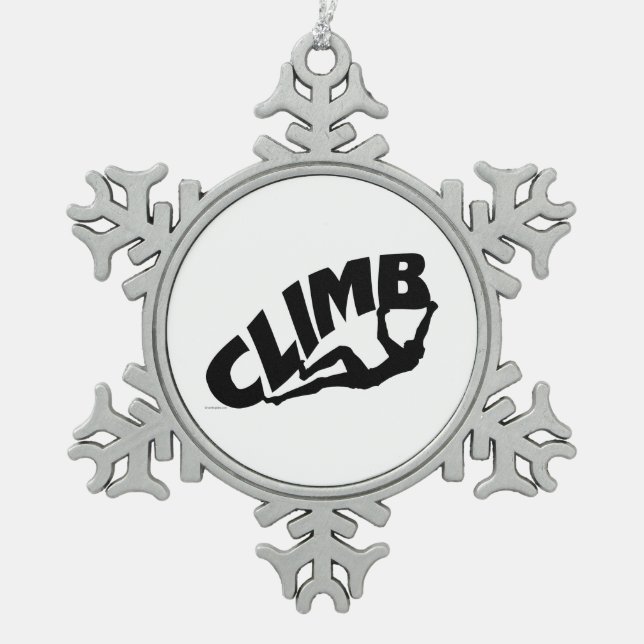 Rock Boulding Schneeflocken Zinn-Ornament (Vorderseite)