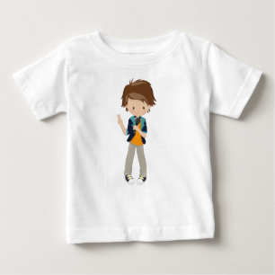 Rock Boy, Brown Hair, Band Sänger, Mikrofon Baby T-shirt