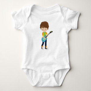 Rock Boy, Brown Hair, Gitarrenspieler, Band, Musik Baby Strampler