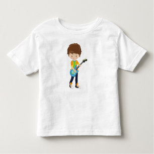 Rock Boy, Brown Hair, Gitarrenspieler, Band, Musik Kleinkind T-shirt