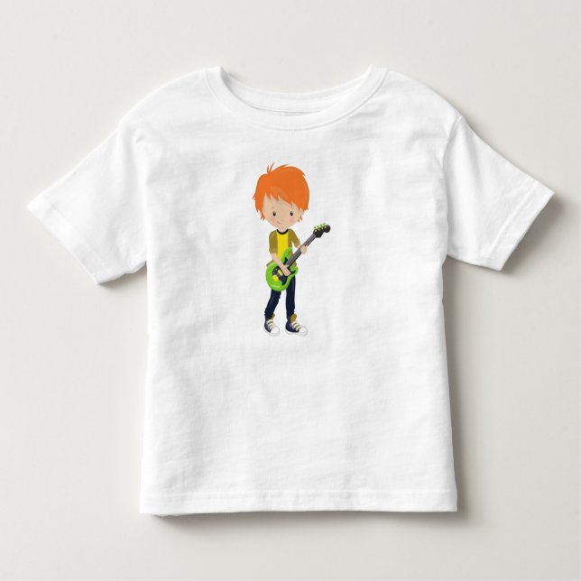 Rock Boy, Orange Hair, Band, Musik, Gitarrenspiele Kleinkind T-shirt (Vorderseite)