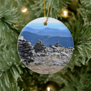Rock Cairns New Hampshire Round Ornament
