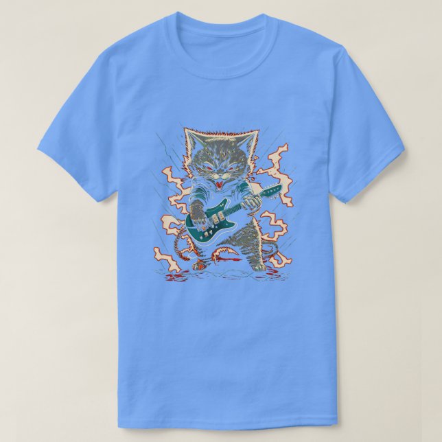 Rock Cat of Guitar Fury T-Shirt (Design vorne)