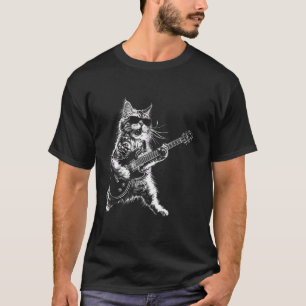 Rock Cat Playing Gitarre Funny Gitarre Cat Lover T T-Shirt