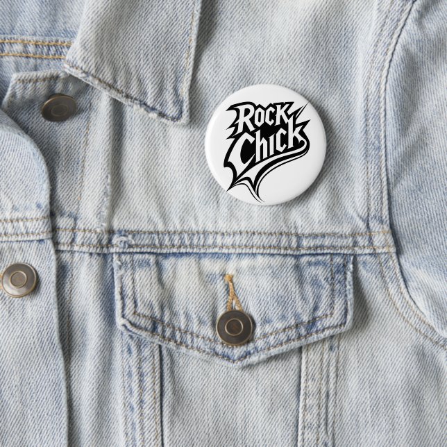 Rock Chick - Bold Black and White Typografy Button (Beispiel)