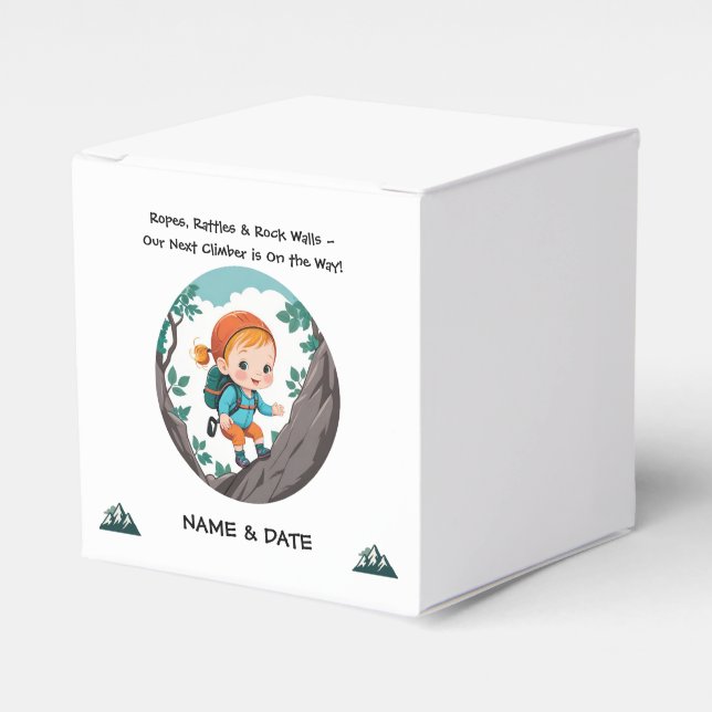 Rock Climber Adventure Theme Girl Baby Geschenkschachtel (Vorderseite)