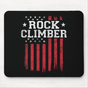 Rock Climber American Flag Usa Patriot Patriotic C Mousepad