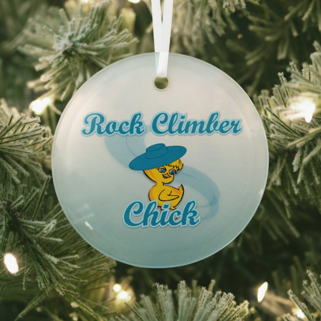 Rock Climber Chick #3 Ornament Aus Glas (InSitu)