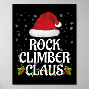 Rock Climber Claus Weihnachtslicht-Pyjama-Familie Poster