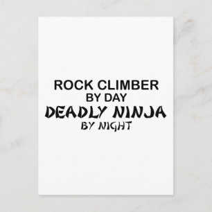 Rock Climber Deadly Ninja by Night Postkarte