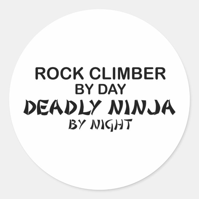Rock Climber Deadly Ninja by Night Runder Aufkleber (Vorderseite)