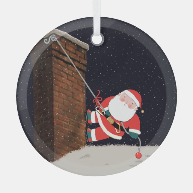 Rock Climber Holiday Geschenk Ornament Aus Glas (Vorderseite)