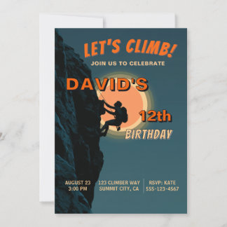 Rock Climbing-Abenteuer-Geburtstagseinladung Einladung