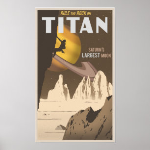 Rock Climbing auf Titan, ein Mond des Saturn Poster