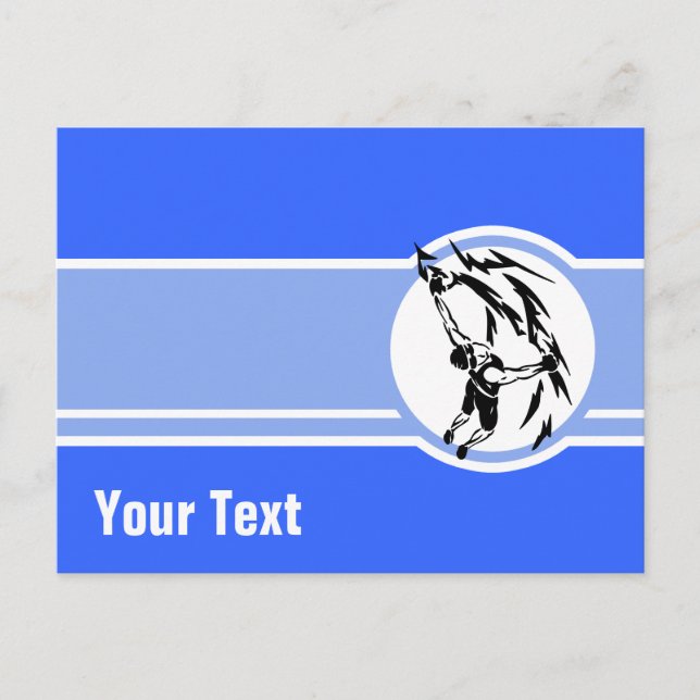 Rock Climbing; blau Postkarte (Vorderseite)