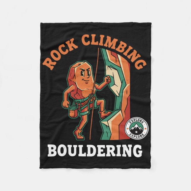 Rock Climbing Bouldering Abenteuer Spaß  Fleecedecke (Vorderseite)