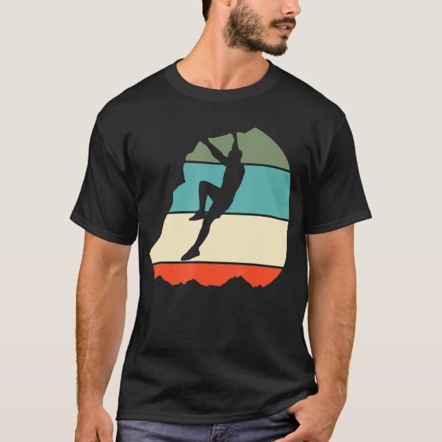 Rock Climbing Bouldering Retro Geschenk T-Shirt (Vorderseite)