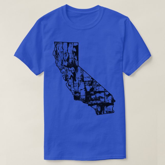 Rock Climbing California Rock Climber Staat Map Cl T-Shirt (Design vorne)
