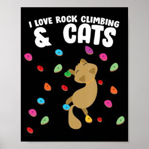 Rock Climbing & Cat Liebe Niedliche Geburtstag Poster