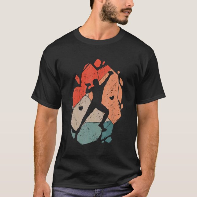 Rock Climbing Climb Vintage Climber Bouldering T-Shirt (Vorderseite)