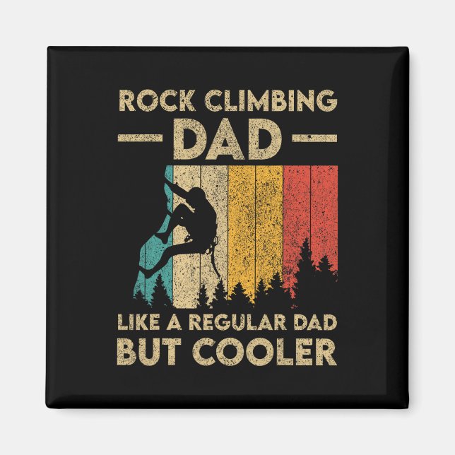 Rock Climbing Dad Vintage Funny Bouldering Design  Magnet (Vorne)