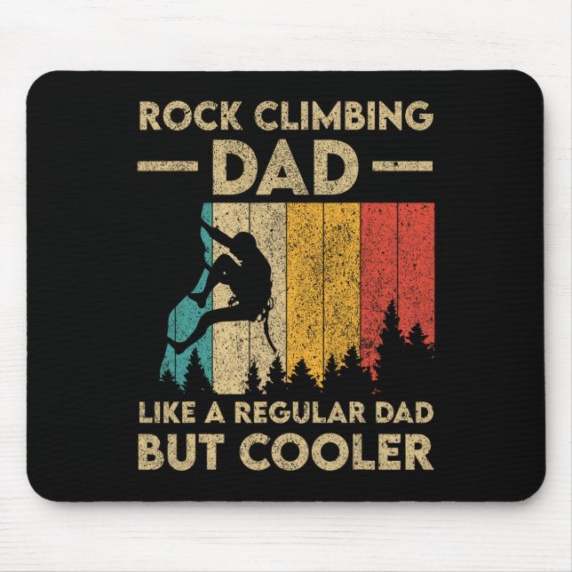 Rock Climbing Dad Vintage Funny Bouldering Design  Mousepad (Vorne)