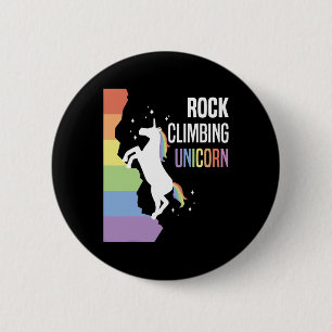 Rock Climbing Einhorn Lustiges Regenbogen-Klettere Button