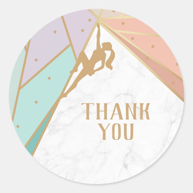 Rock Climbing Einladung Runder Aufkleber (Vorderseite)