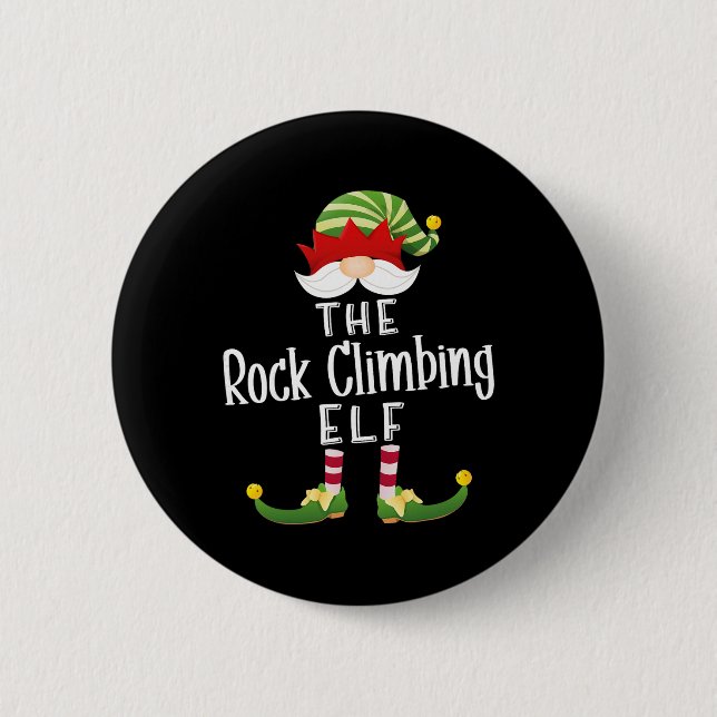 Rock Climbing Elf Group Christmas Funny Pajama Par Button (Vorderseite)