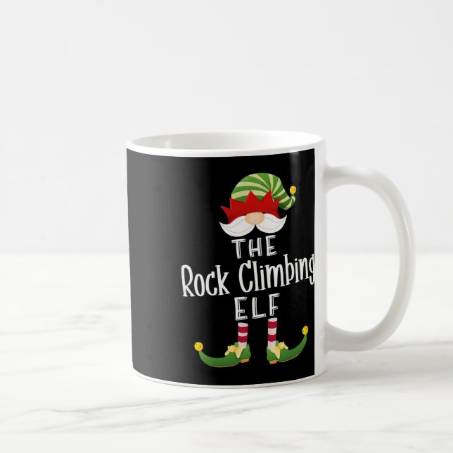 Rock Climbing Elf Group Christmas Funny Pajama Par Kaffeetasse (Rechts)