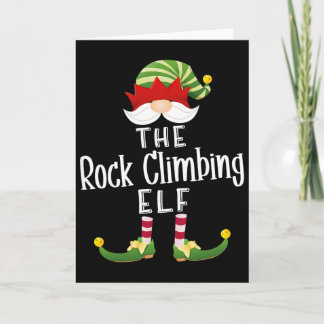Rock Climbing Elf Group Christmas Funny Pajama Par Karte