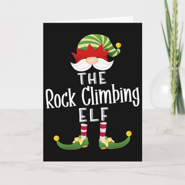 Rock Climbing Elf Group Christmas Funny Pajama Par Karte (Vorderseite)