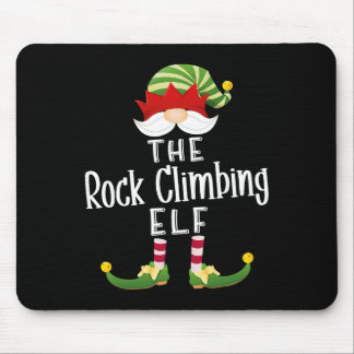 Rock Climbing Elf Group Christmas Funny Pajama Par Mousepad