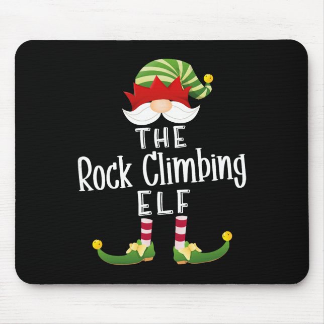Rock Climbing Elf Group Christmas Funny Pajama Par Mousepad (Vorne)