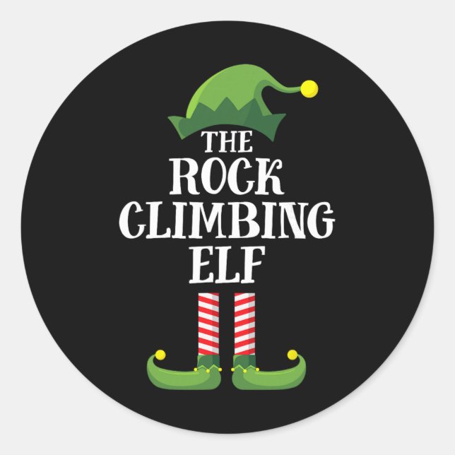 Rock Climbing Elf Matching Family Group Christmas  Runder Aufkleber (Vorderseite)
