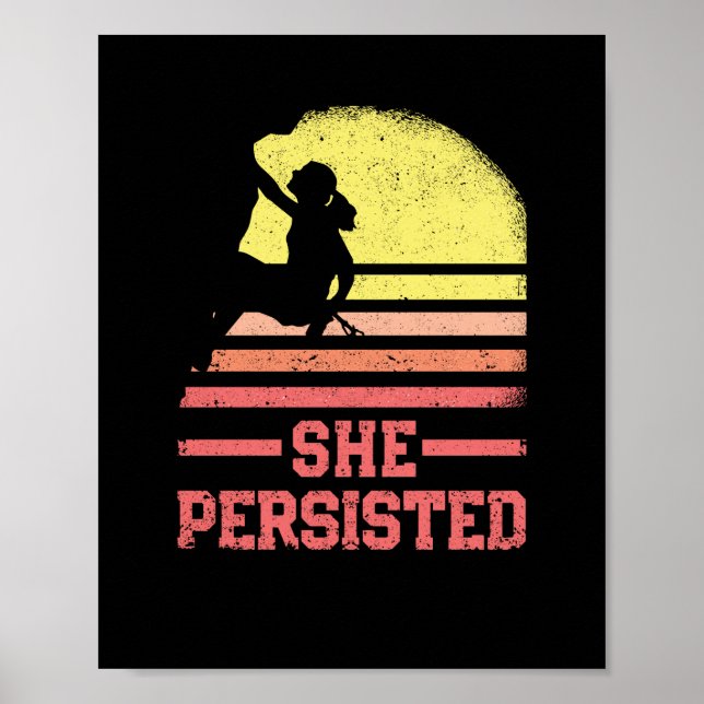 Rock Climbing Frauen Kletterpflanzen Silhouette Re Poster (Vorne)