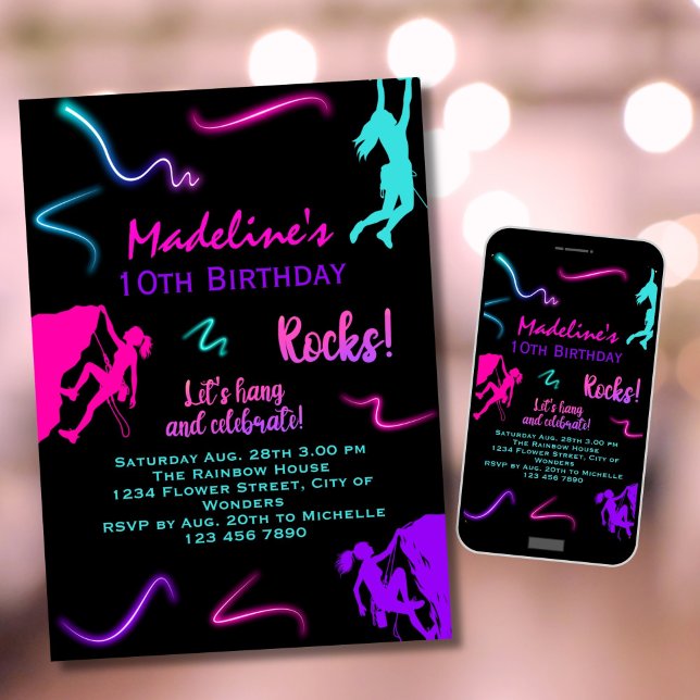 Rock Climbing Geburtstag Einladung Indoor Climbing (Von Creator hochgeladen)