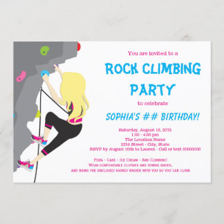 Rock Climbing Geburtstagsparty Einladung