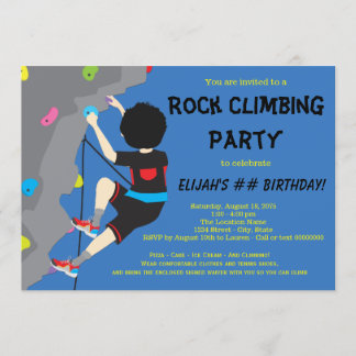 Rock Climbing Geburtstagsparty Einladungen