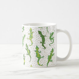 Rock Climbing Geckos auf gelb - nahtlos Muster. Kaffeetasse