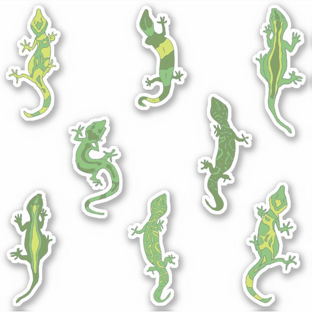 Rock Climbing Geckos. Aufkleber (Vorderseite)