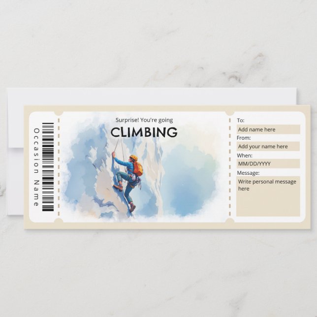 Rock Climbing Gift Certificate Einladung (Vorderseite)